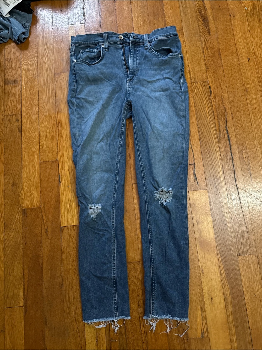 rag & bone Distressed Dark Blue Skinny Jeans